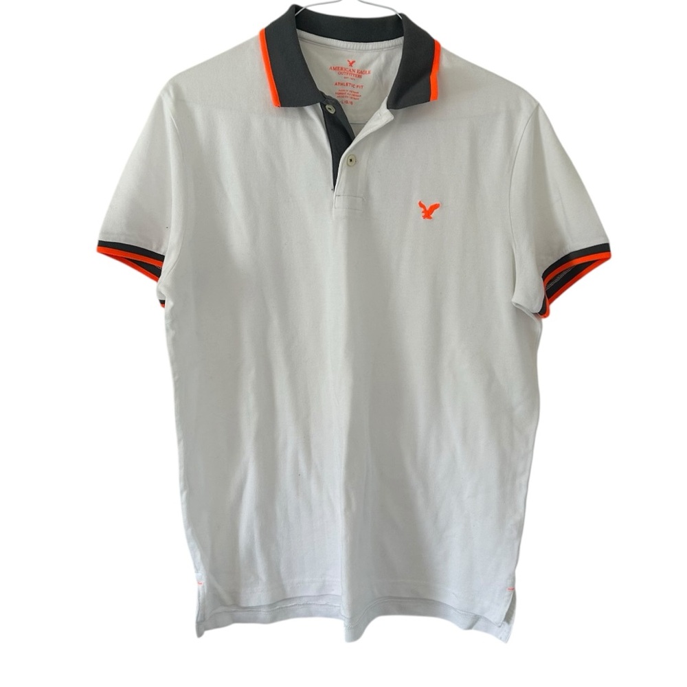 White American Eagle Top Shirt Athletic Fit Collared Design Men’s Size Large Fit